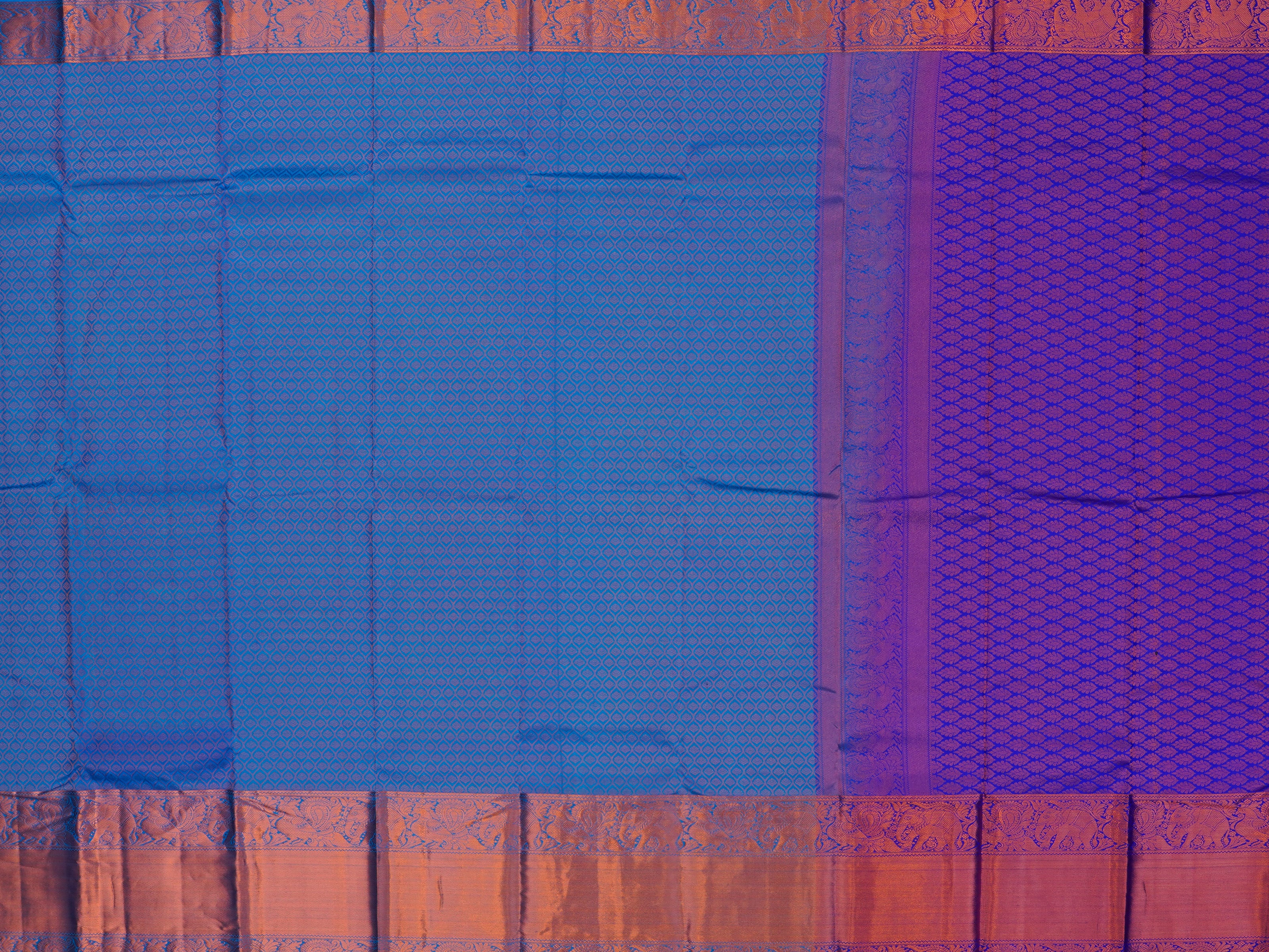 JSB- 2438 | Blue & Purple Kanchi Pattu Saree