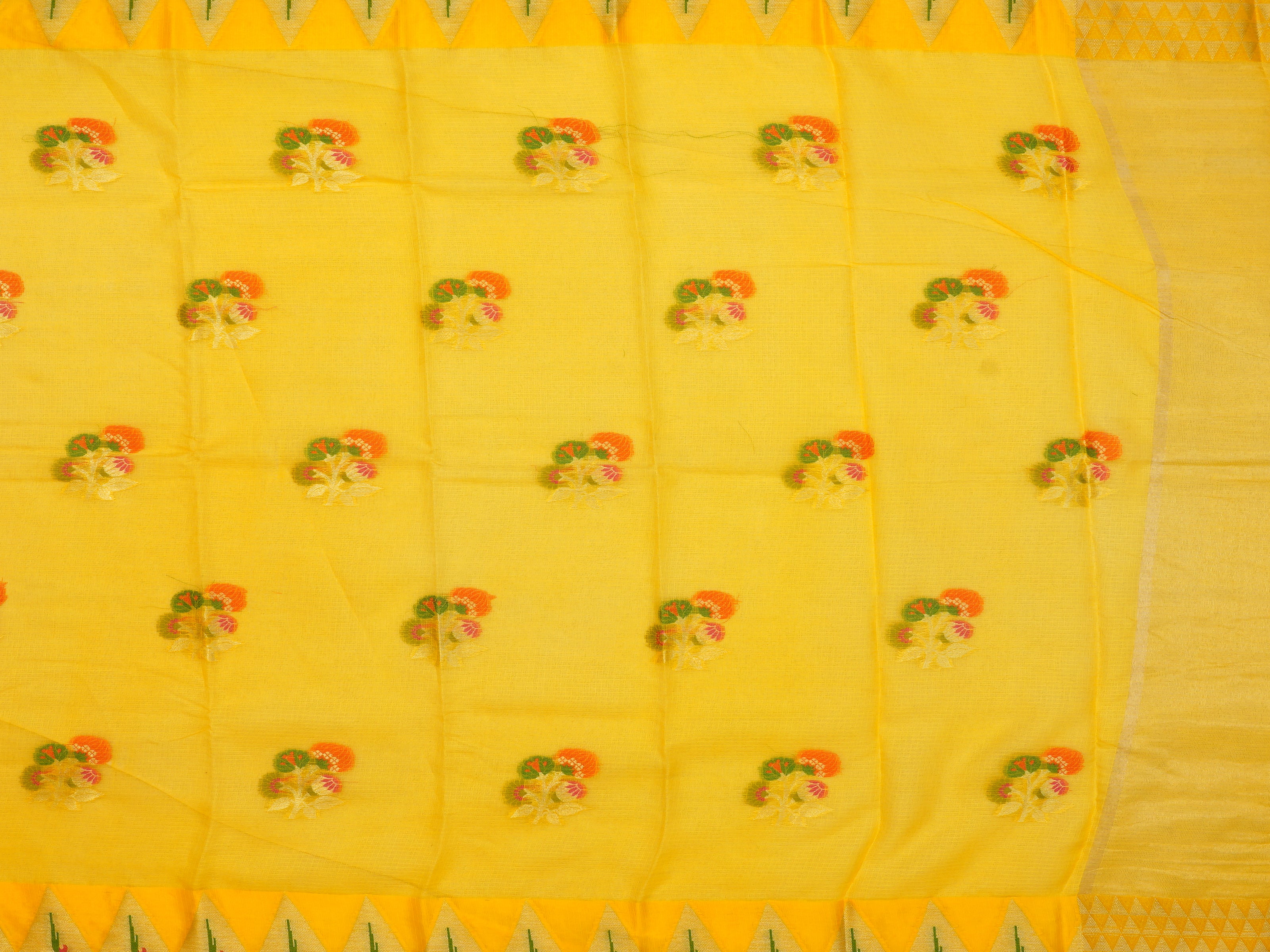 JSSB - 973 | Yellow Pure Silk Kota Saree