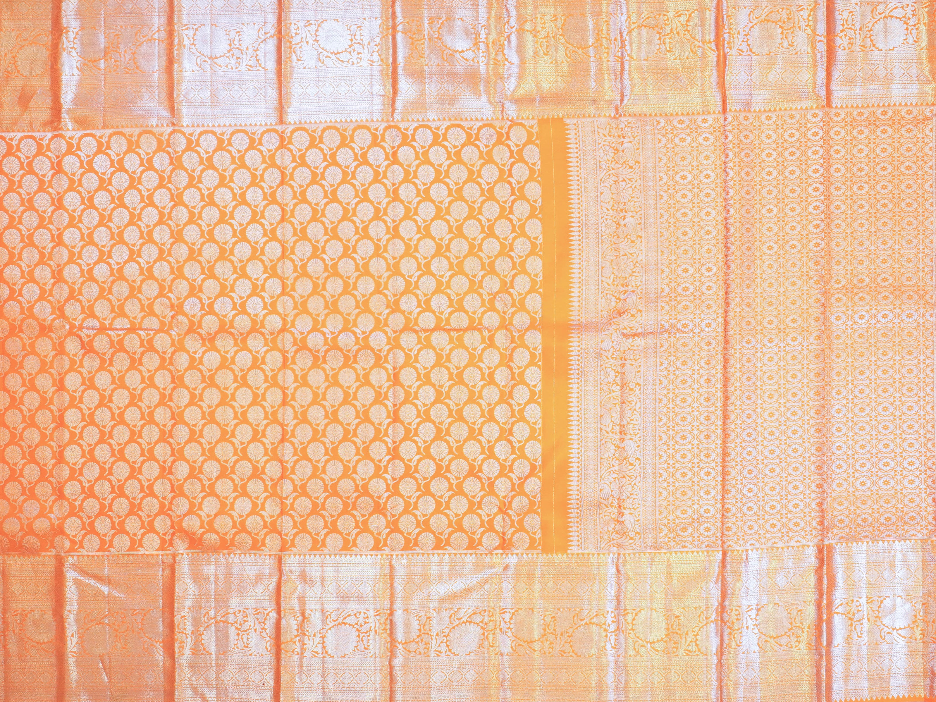 JSSB- 885 | Orange Pure Kanchi Pattu Saree
