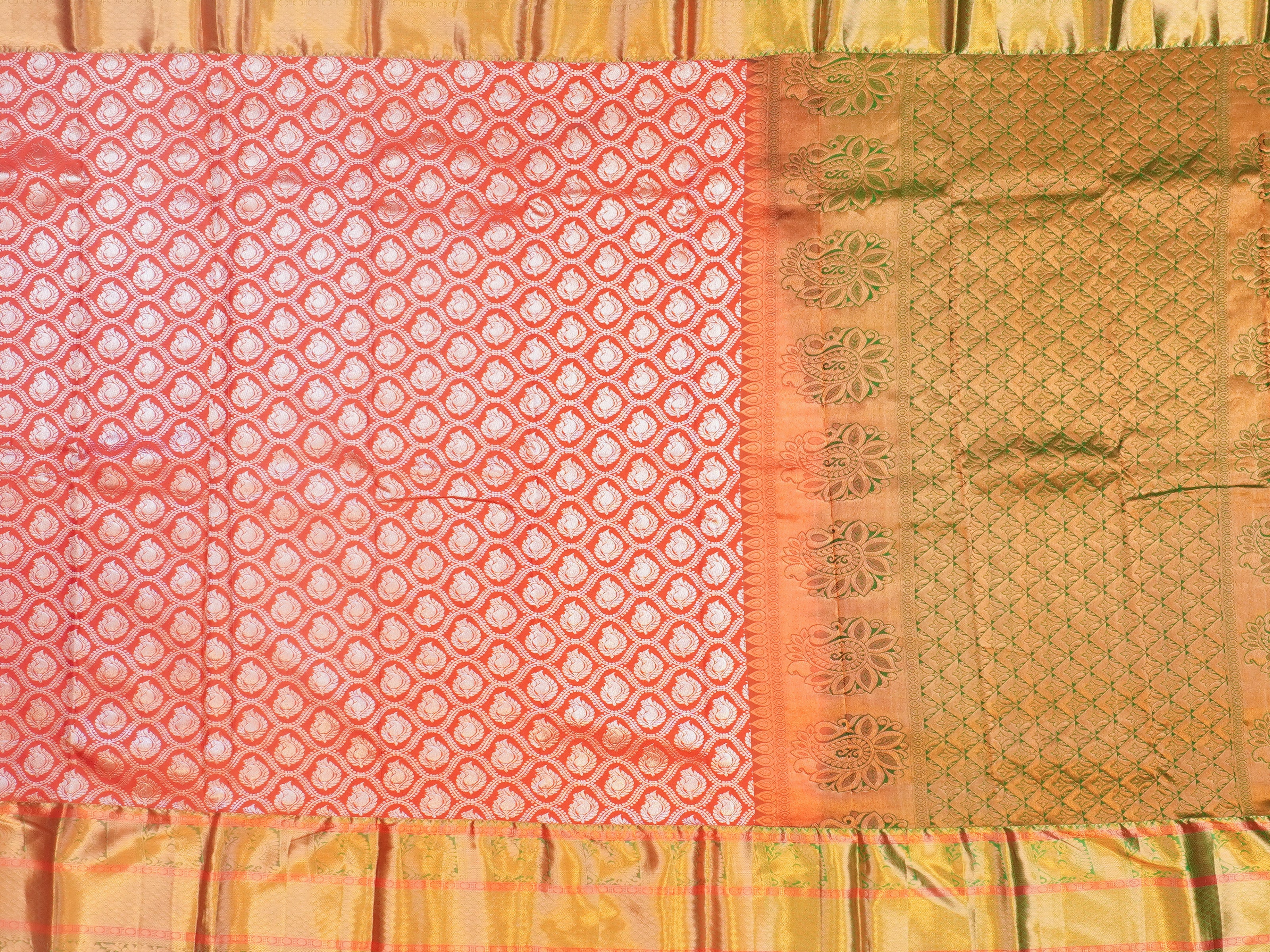 JSSB-397 | Red & Green Pure Kanchi pattu Saree
