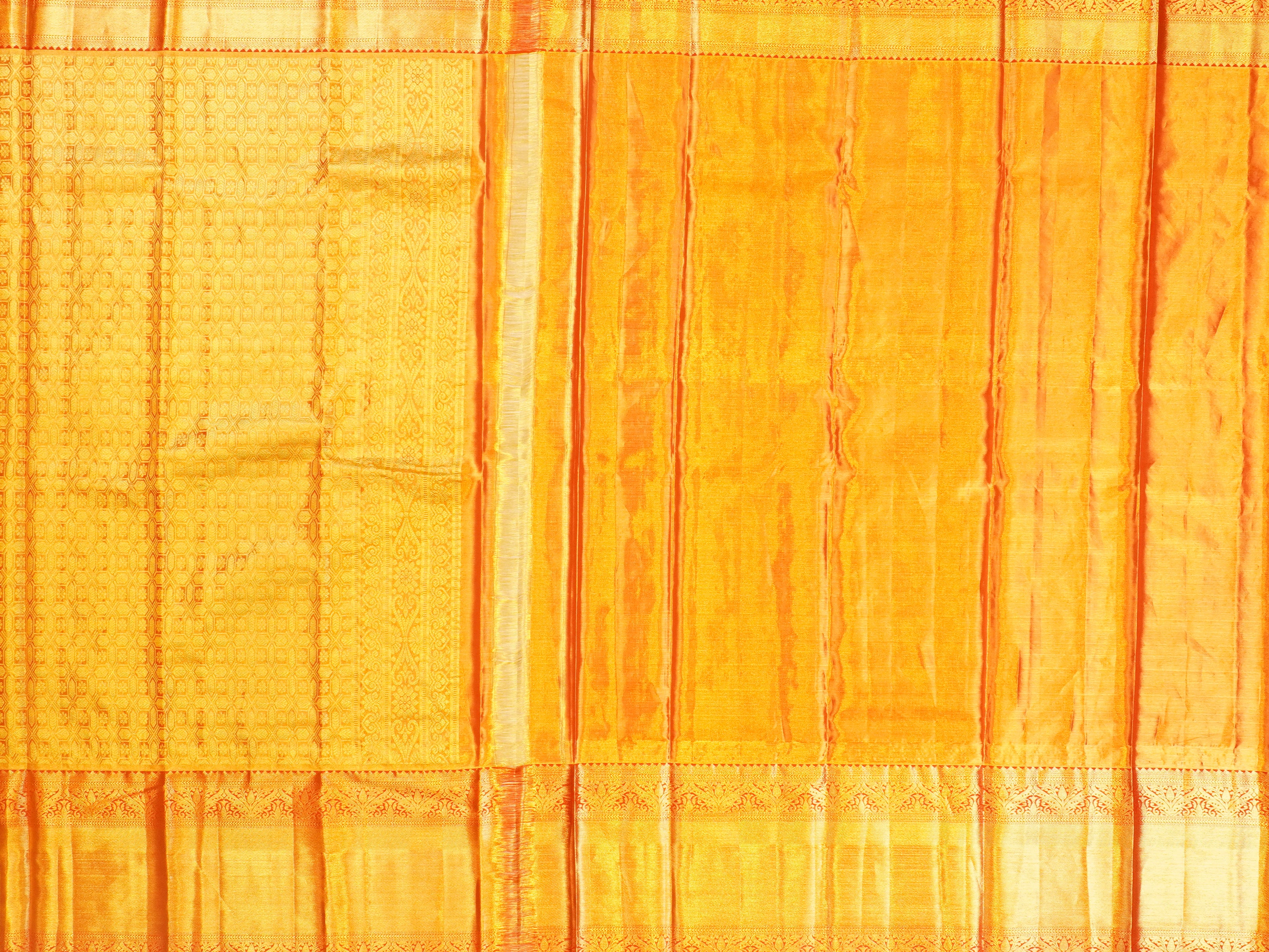 JSSB-19 | Gold & Red Kanchi Tissue Pattu