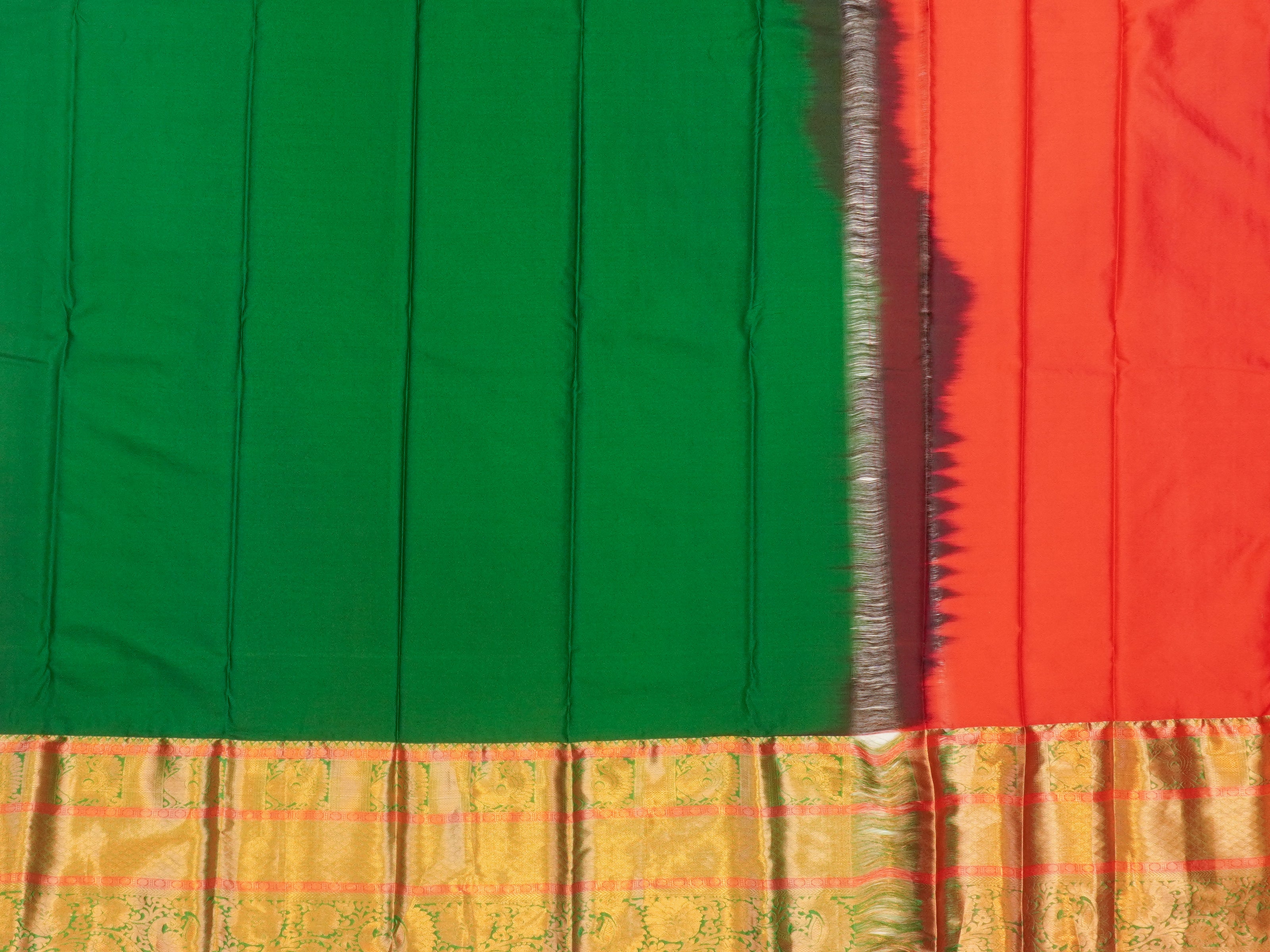 JSSB-397 | Red & Green Pure Kanchi pattu Saree