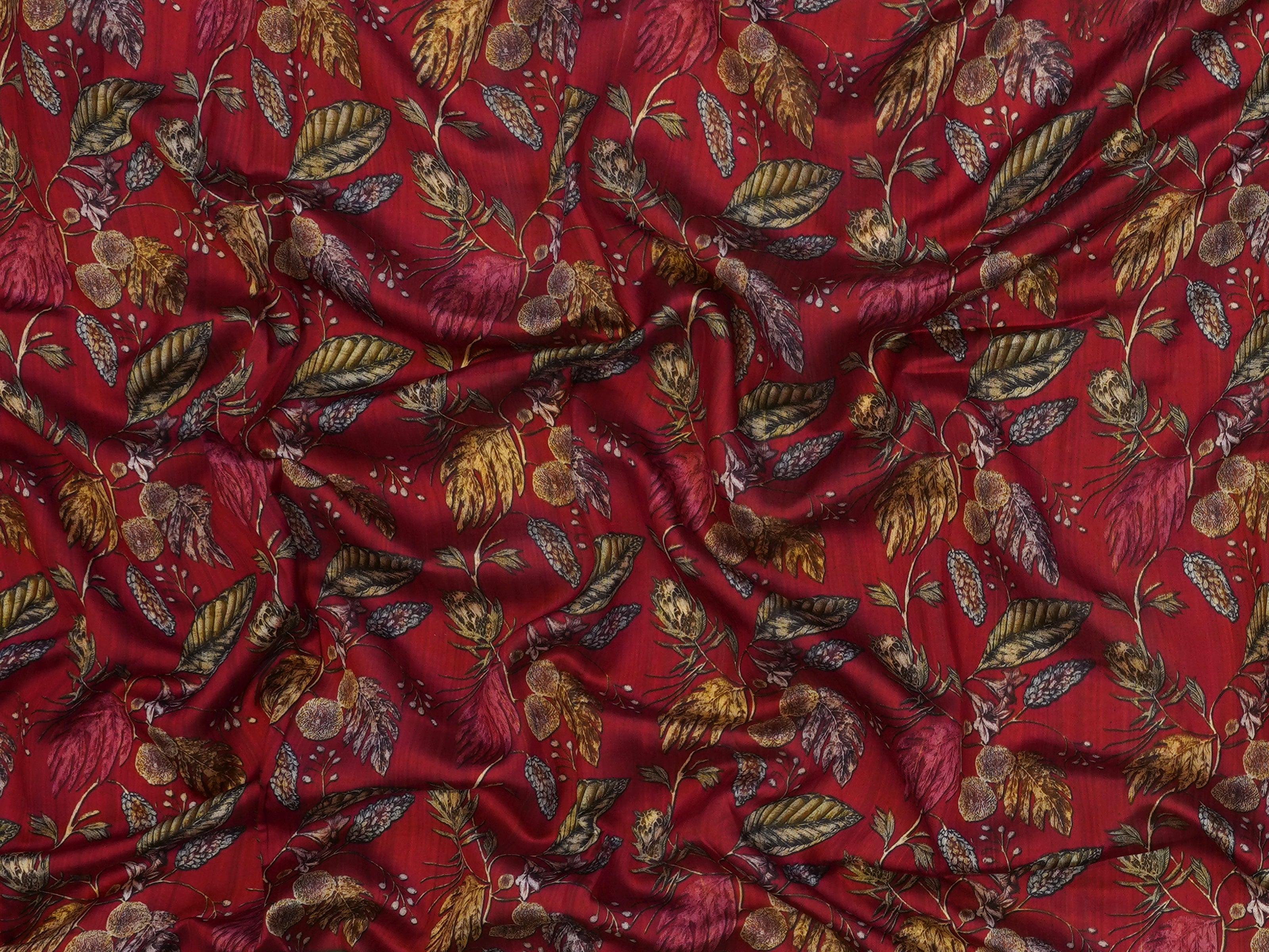 JSB- 2317 | Red & Green Pure Dupiyana Silk Saree
