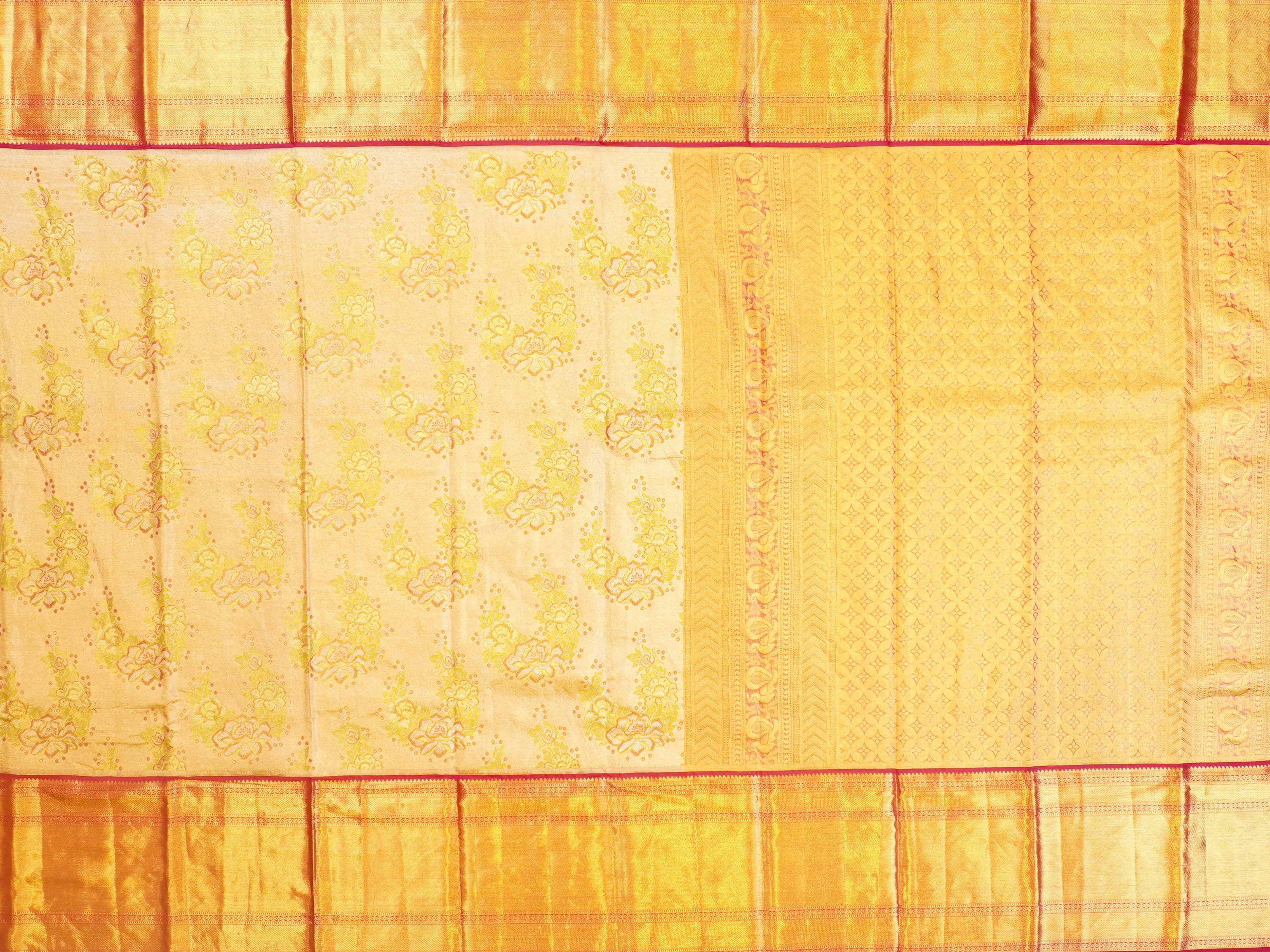 JSSB-12 | Magenta Kanchipuram Tissue Pattu