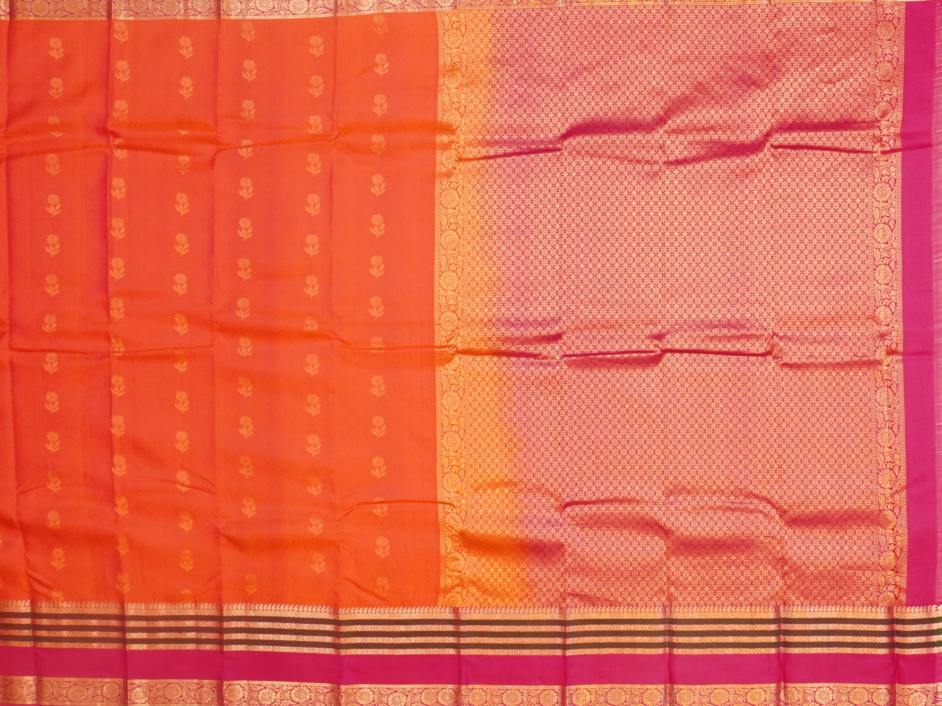JSSB-416 | Peach & Pink Kollam Pattu Saree
