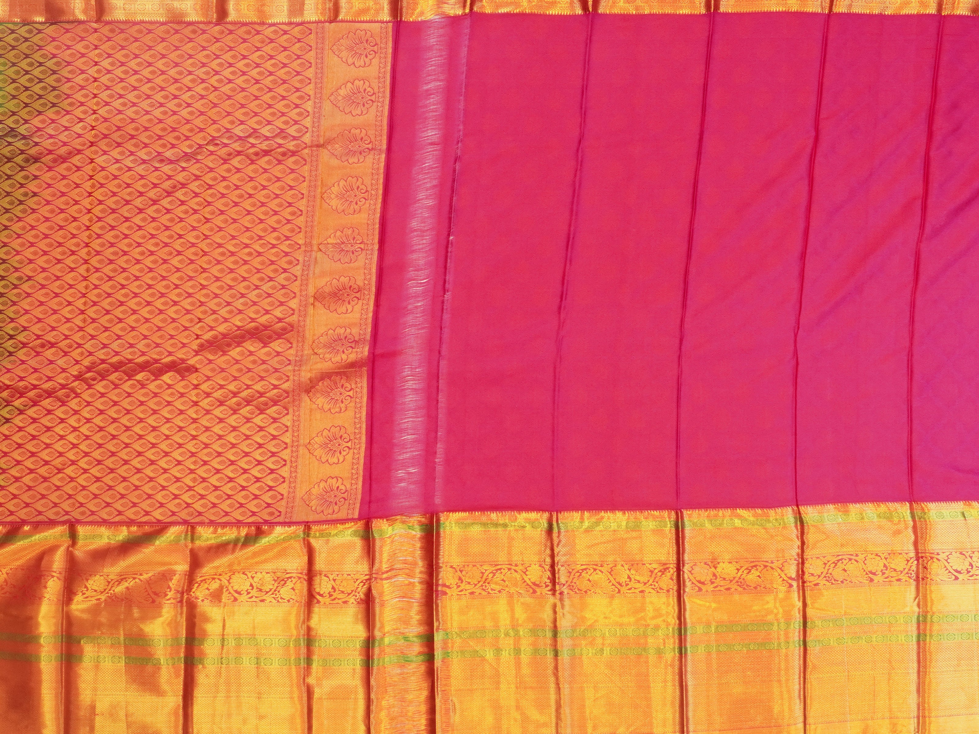 JSSB-447 | Green & Pink Kanchi Pattu Saree