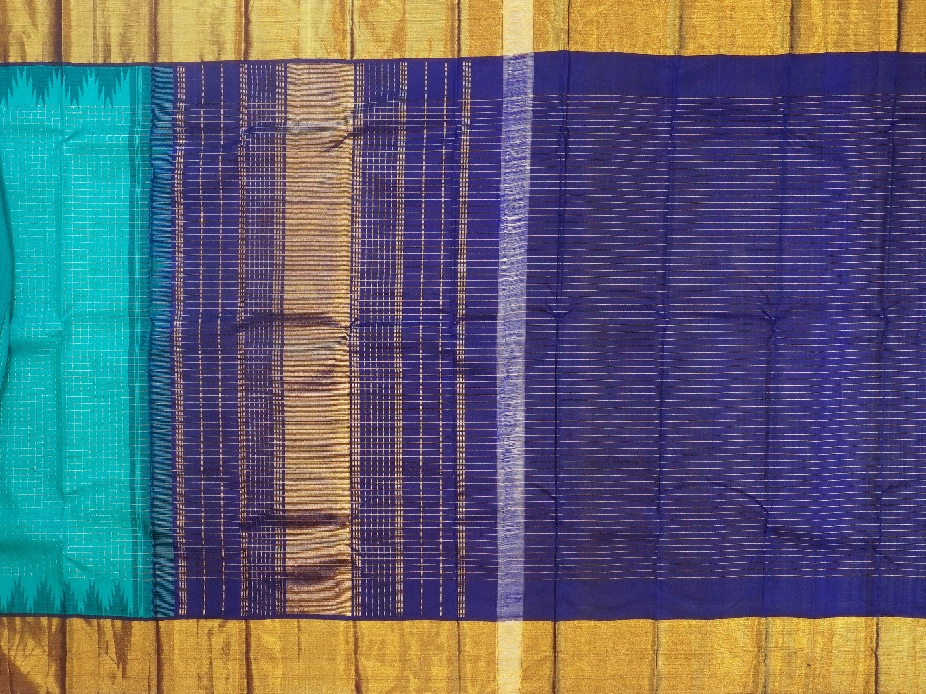JSSB-285 | Sea Green & Magenta Pure Kanchi Pattu Saree
