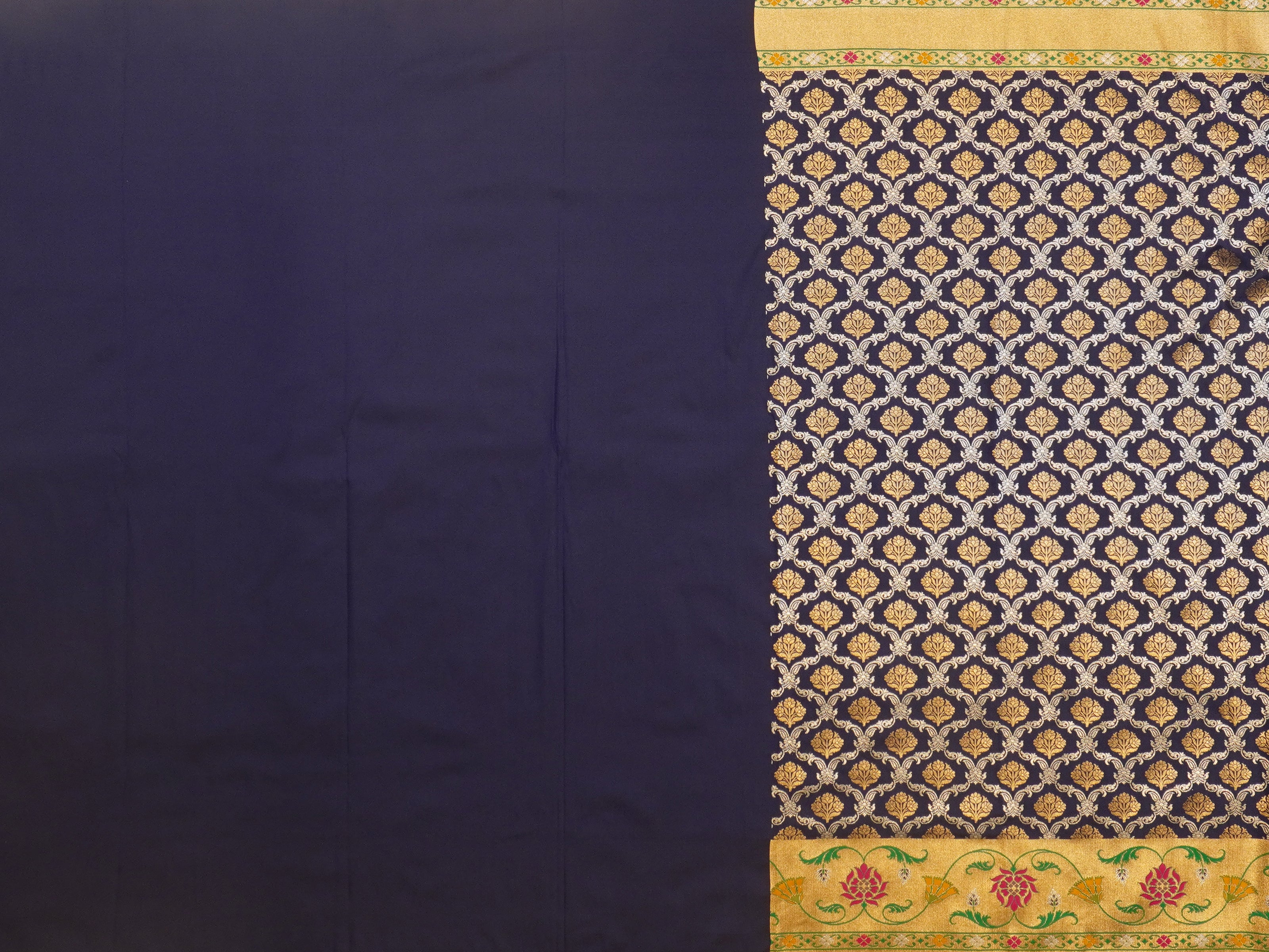 JSSB- 664 | Navy Blue Pure Kathan Silk Saree
