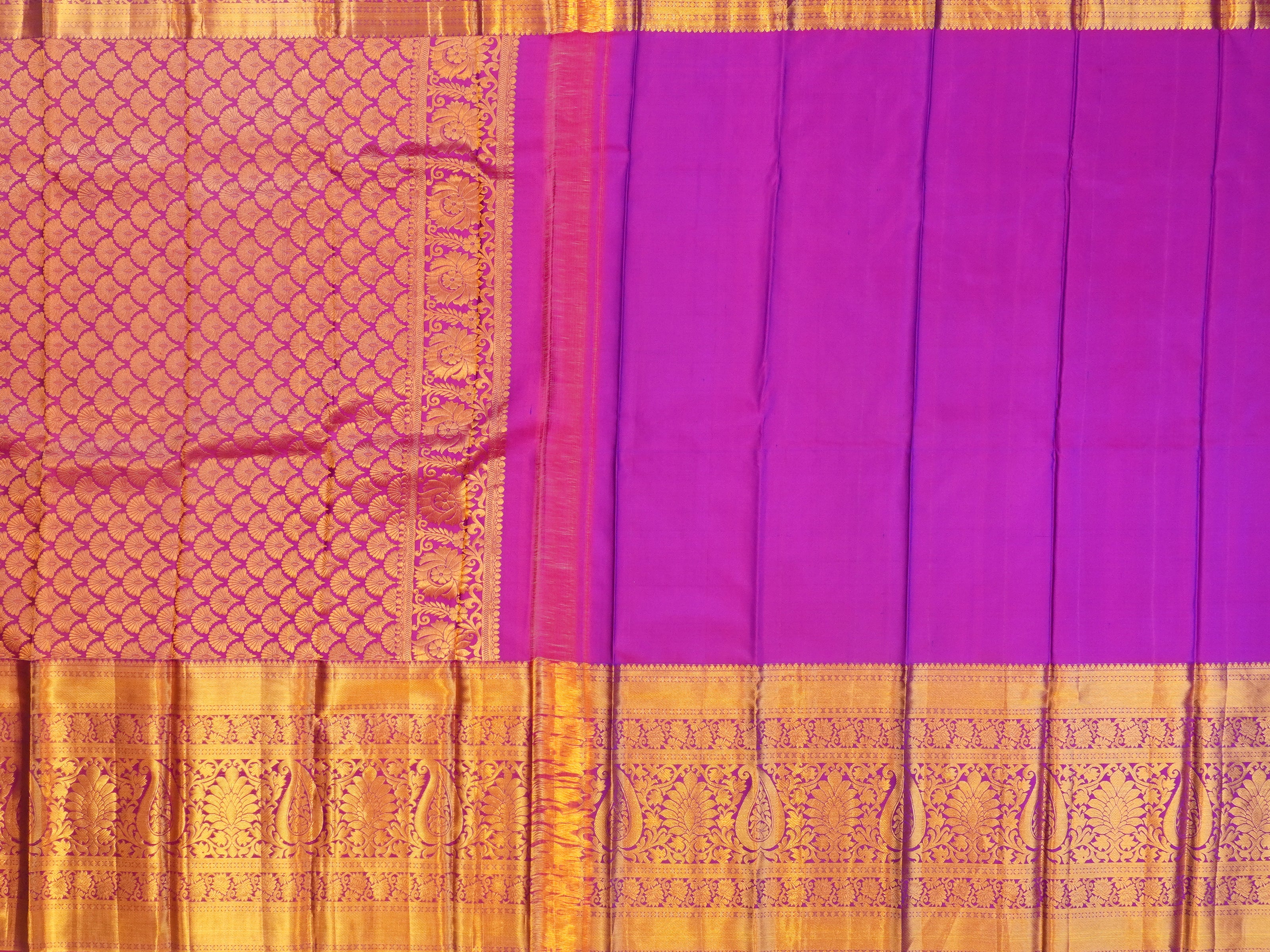 JSSB-506 | Green & Magenta Kanchi Pattu Saree