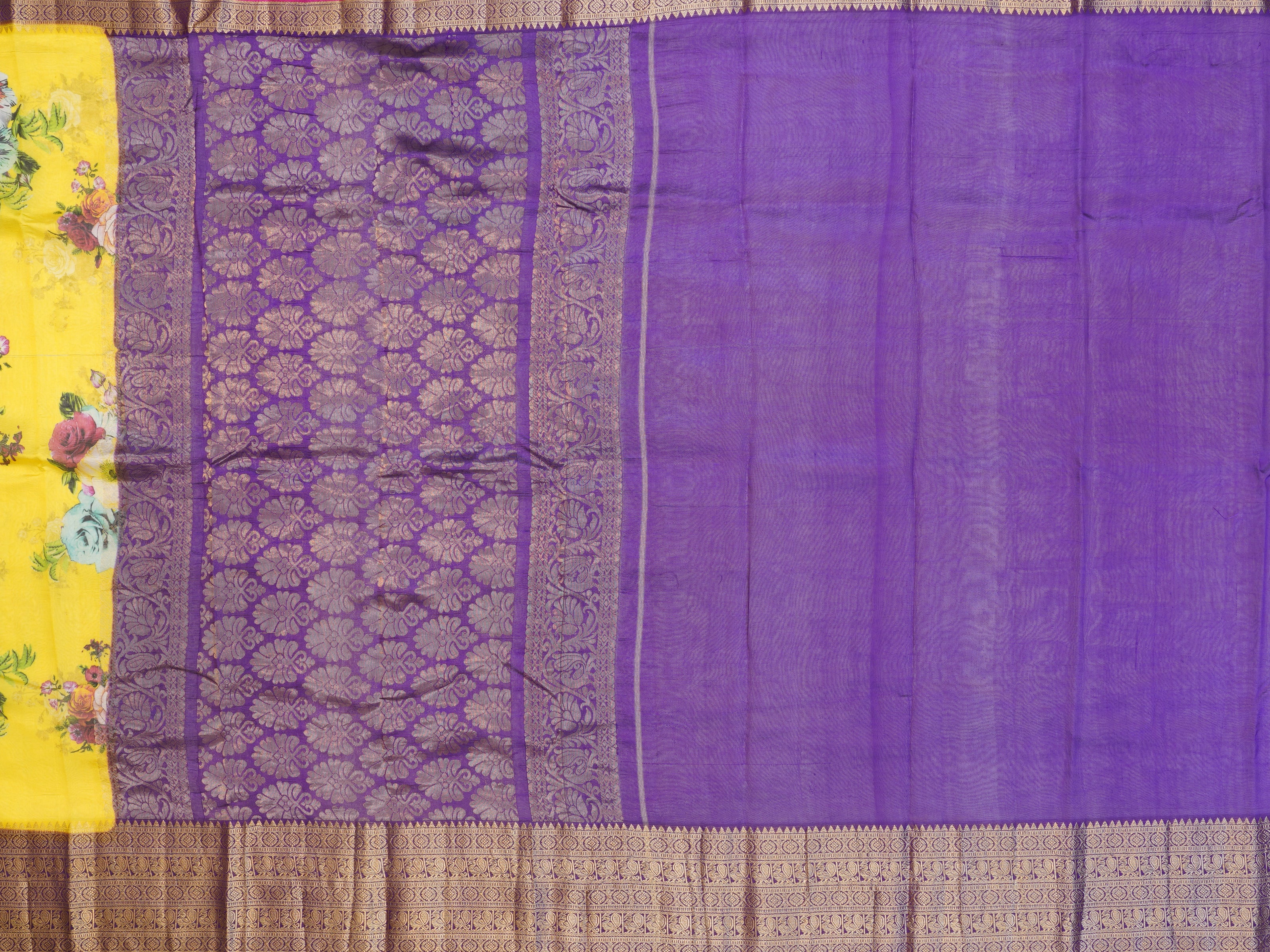 JSB- 1375 | Mahendi Green & Purple Pure Dupiyana Silk