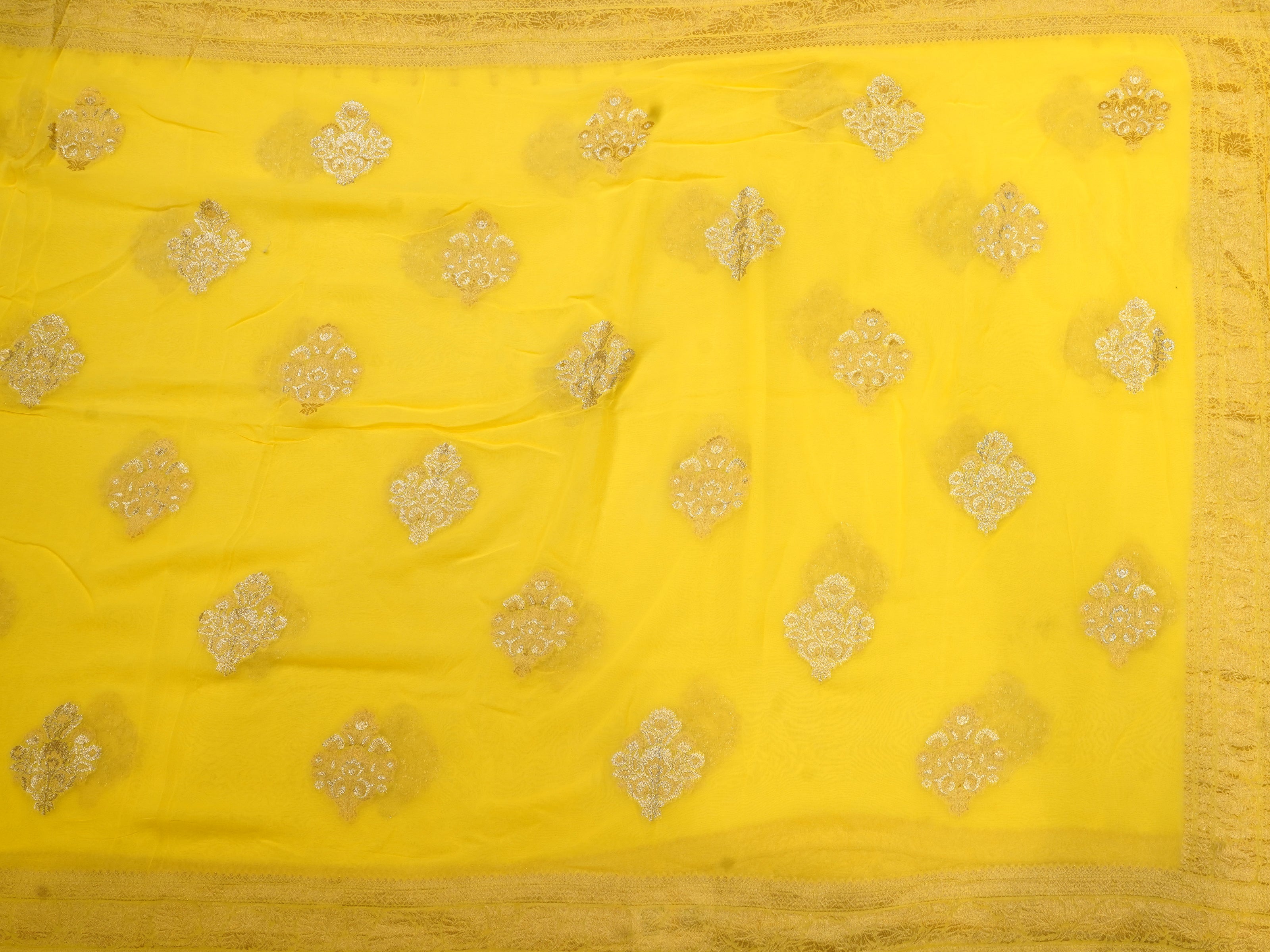 JSB-1209 | Lemon Yellow Banaras georgette
