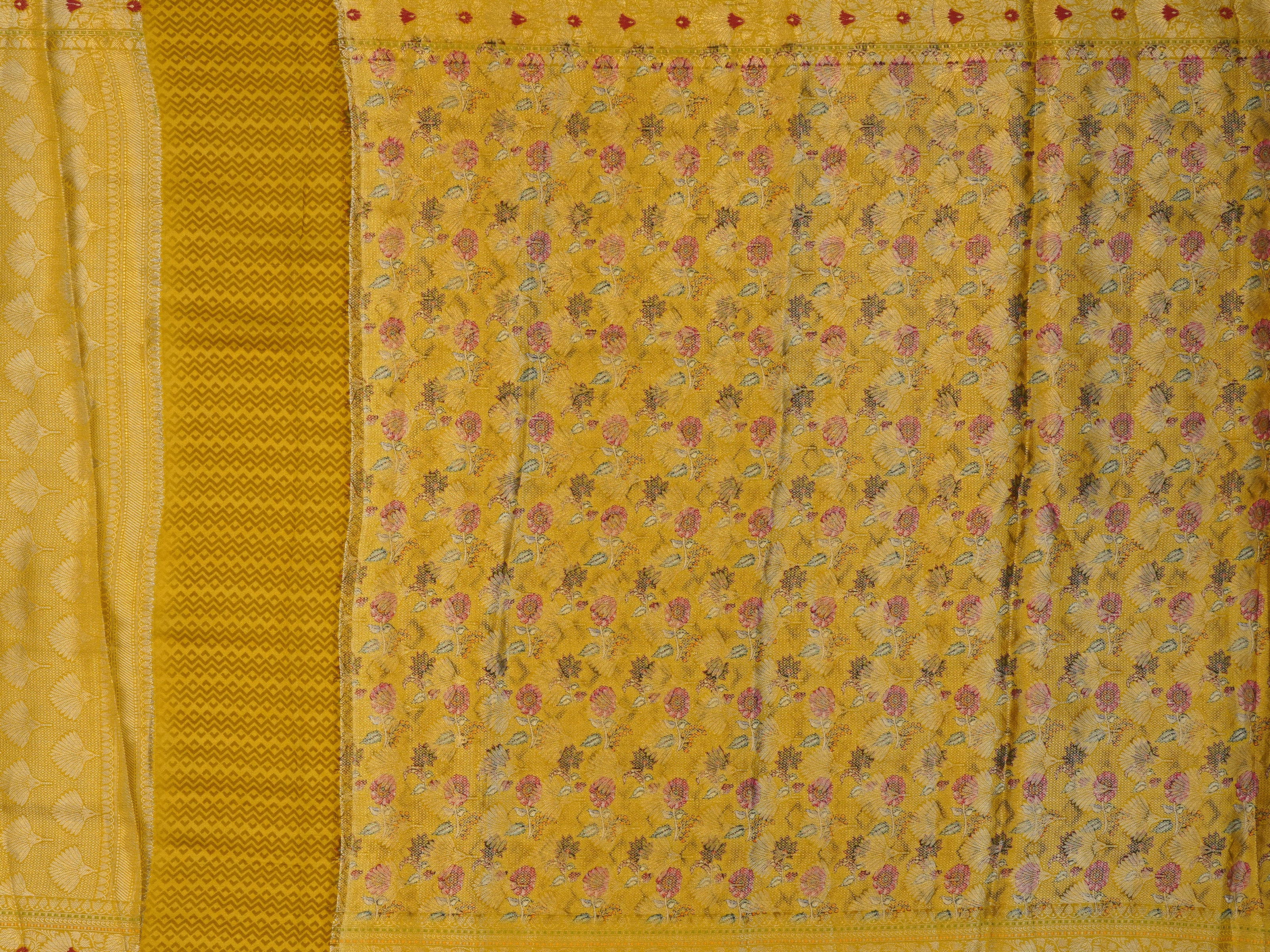 JSB- 2333 | Yellow Pure Dupiyana Silk Saree