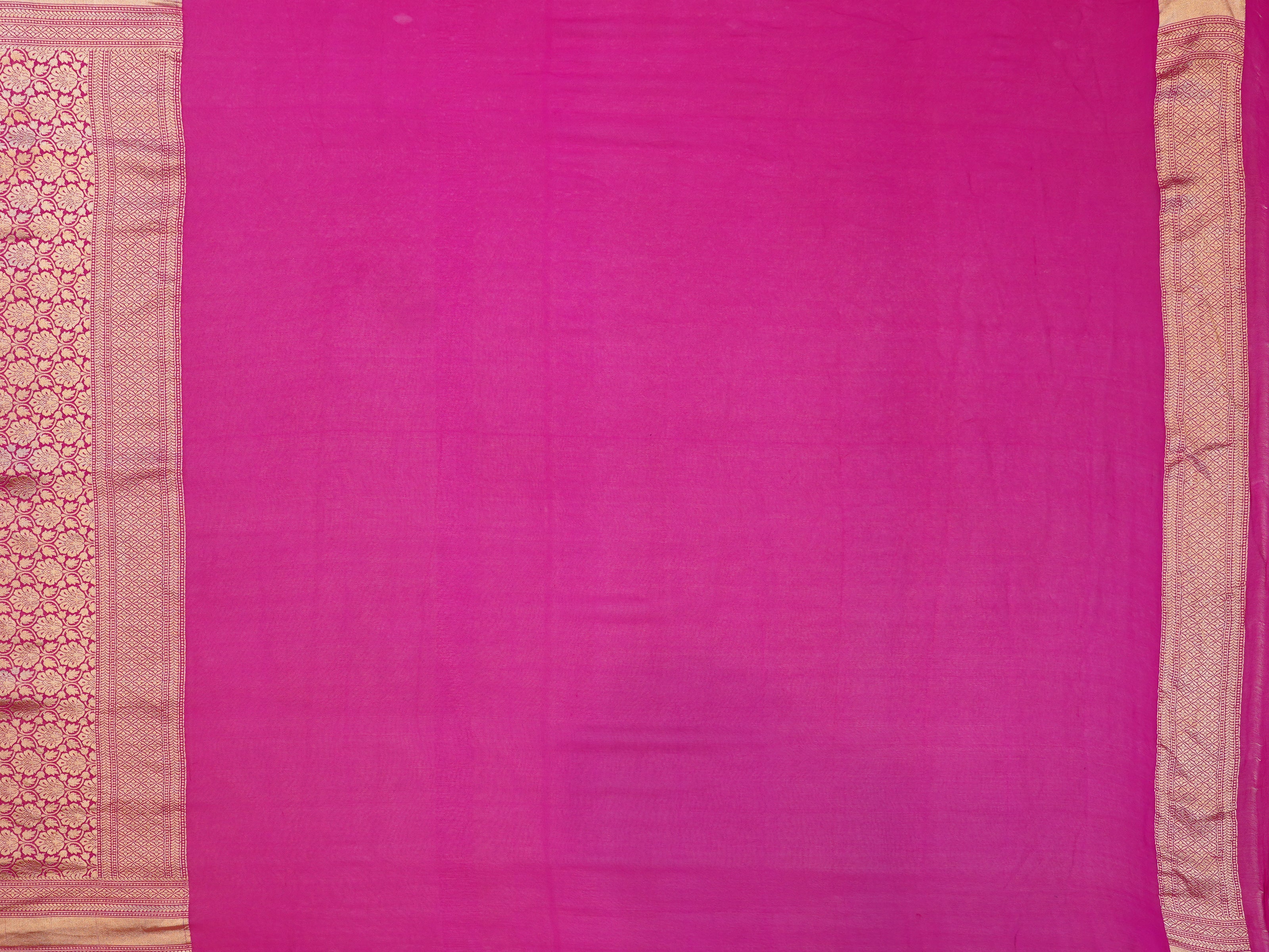 JSSB- 619 | Sky Blue & Pink Pure Banaras Georgette Saree