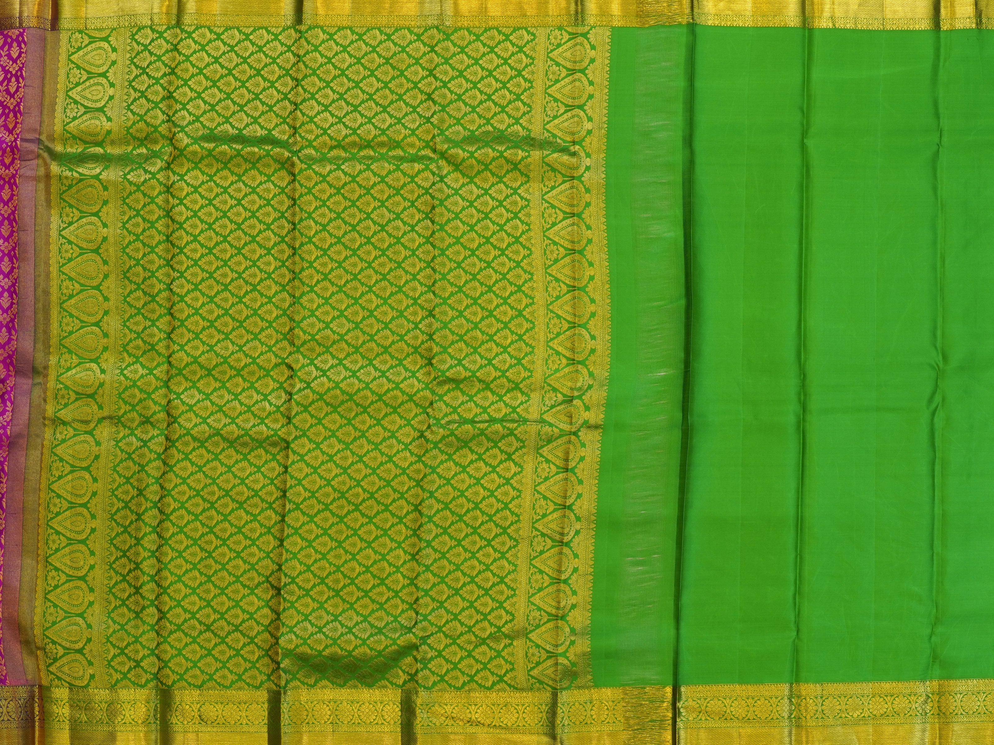 JSB- 2451 | Pink & Green Kanchi Pattu Saree